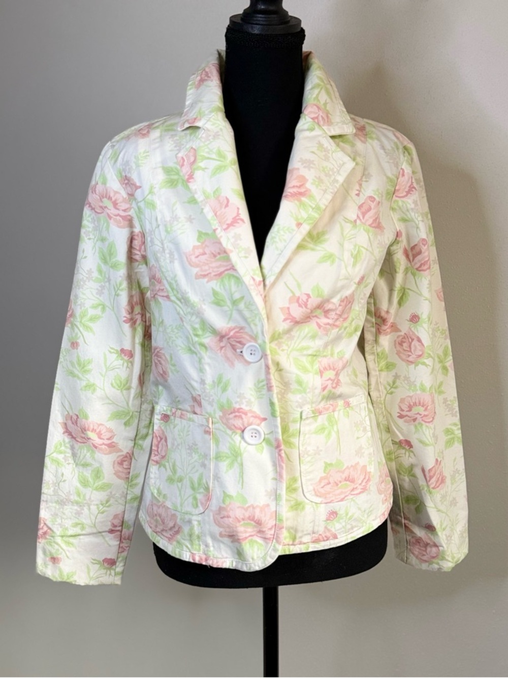 American Rag Floral Blazer Jacket NWT Medium Pink Rose Cottagecore - Picture 2 of 11